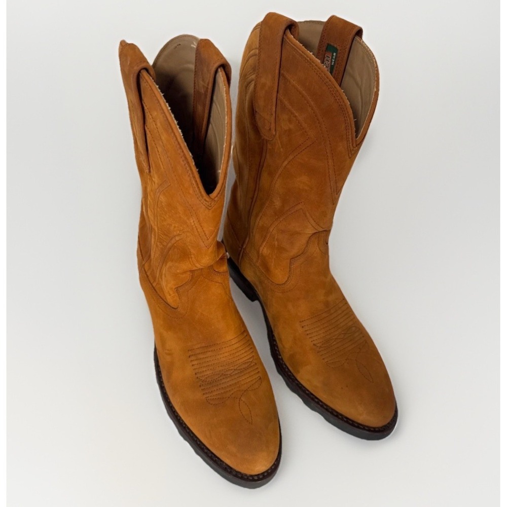 Tecovas Ranch Wear Mens 7 D Honey Brown Roughout Leather Western Cowboy Boots